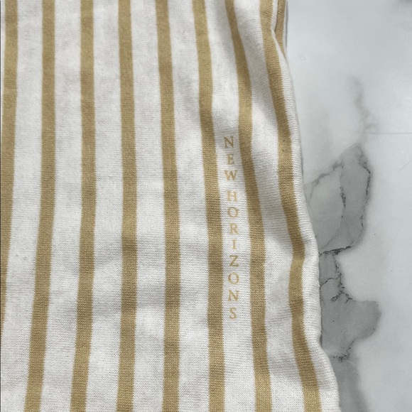 Tan and White Striped Short Sleeve - Picture 2 of 3